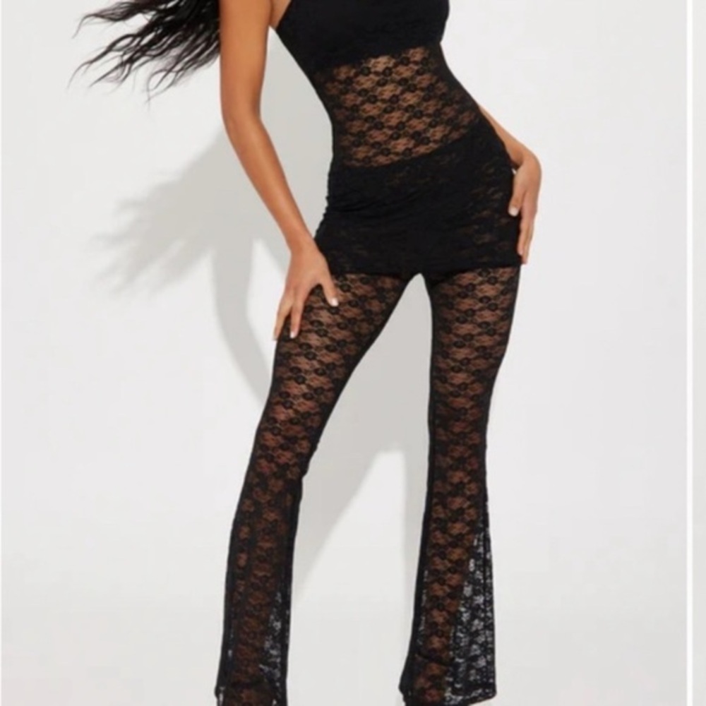 BLACK LACE PANTS